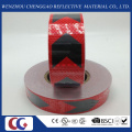 Flecha roja y negra PVC cinta reflexiva con el enrejado cristalino